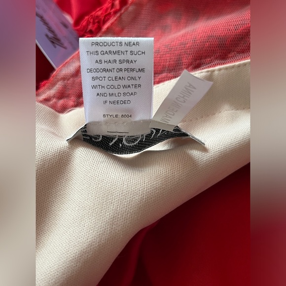 NWT Ed Young Red Lace Prom Dress Size Small - Picture 14 of 14